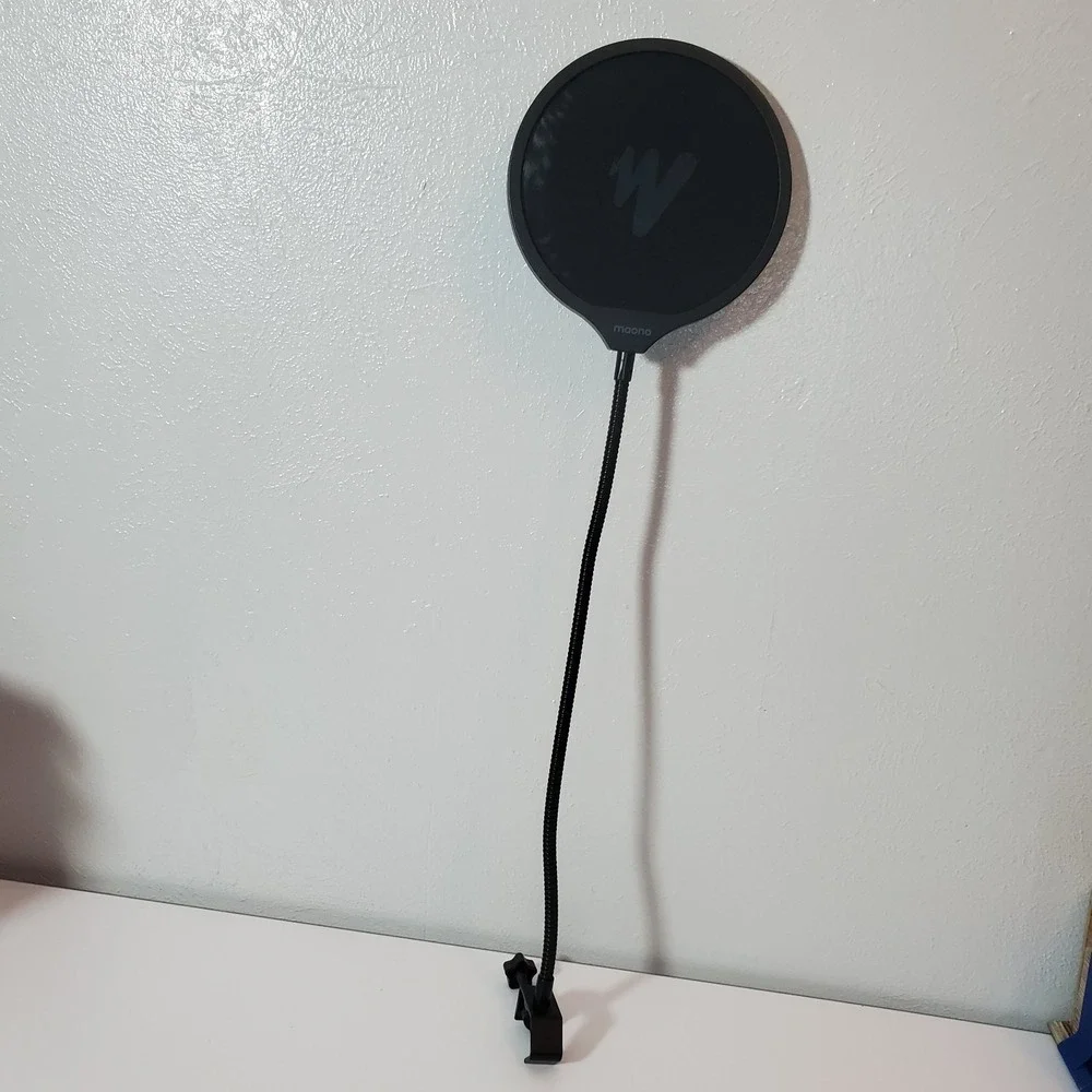 Maono Microphone Pop Filter w/ Adjustable Gooseneck Desk‎ Clamp Black